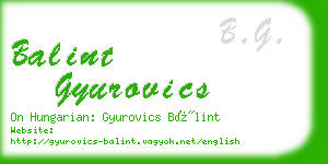 balint gyurovics business card